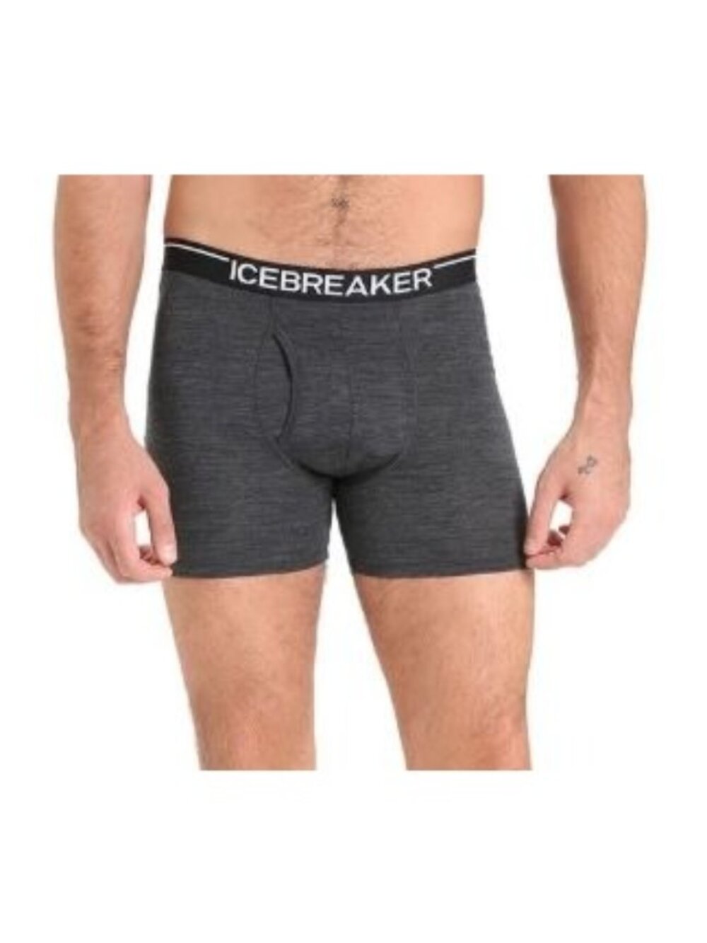 Icebreaker Anatomical Boxer W/Fly Size Small Merino Bodyfit Jet Heather Mens NWB